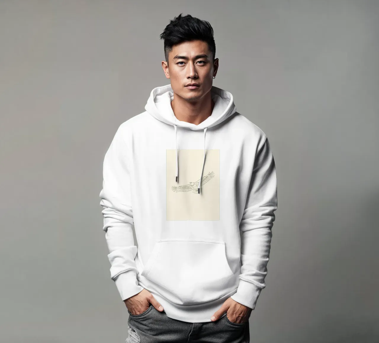 Eagle Flying Minimalist Line Art hoodie by Viv Line Art