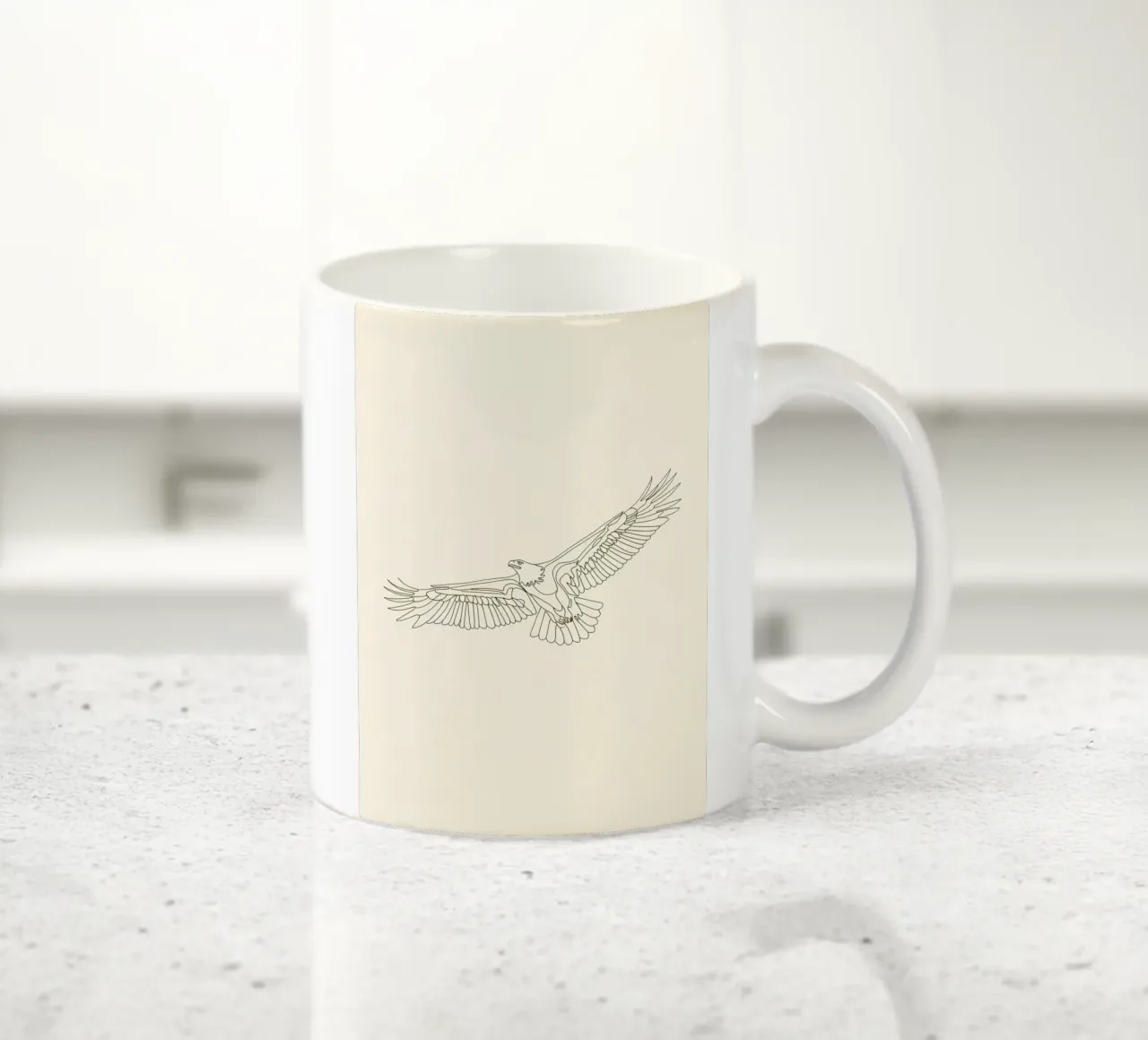 Aigle volant Art linéaire minimaliste mug en céramique de Viv Line Art