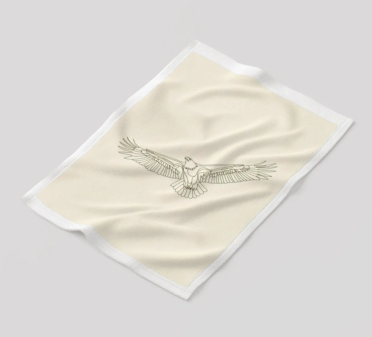 Eagle Flying Minimalist Line Art fleece blanket by Viv Line Art