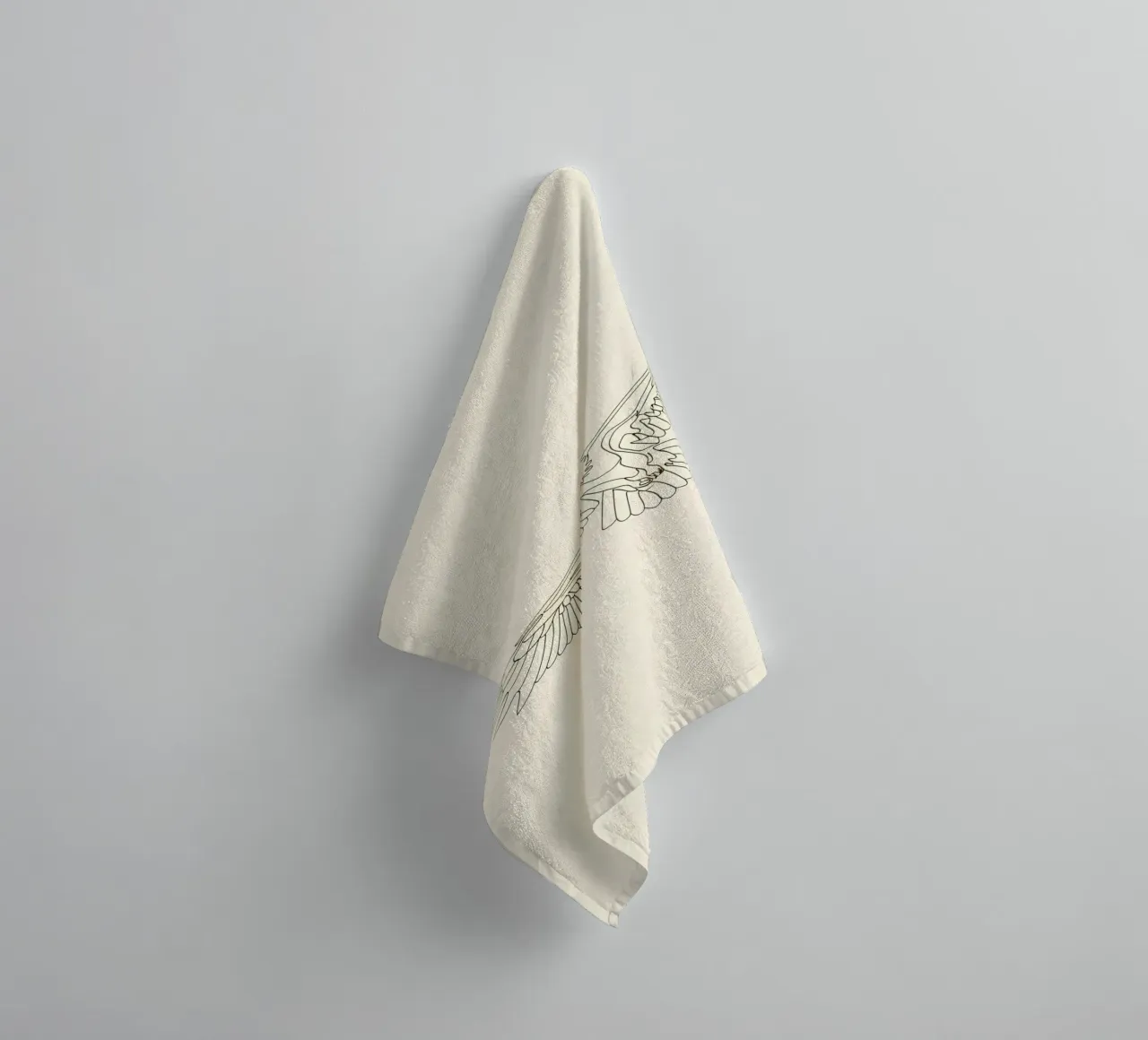 Aigle volant Art linéaire minimaliste serviette de bain de Viv Line Art
