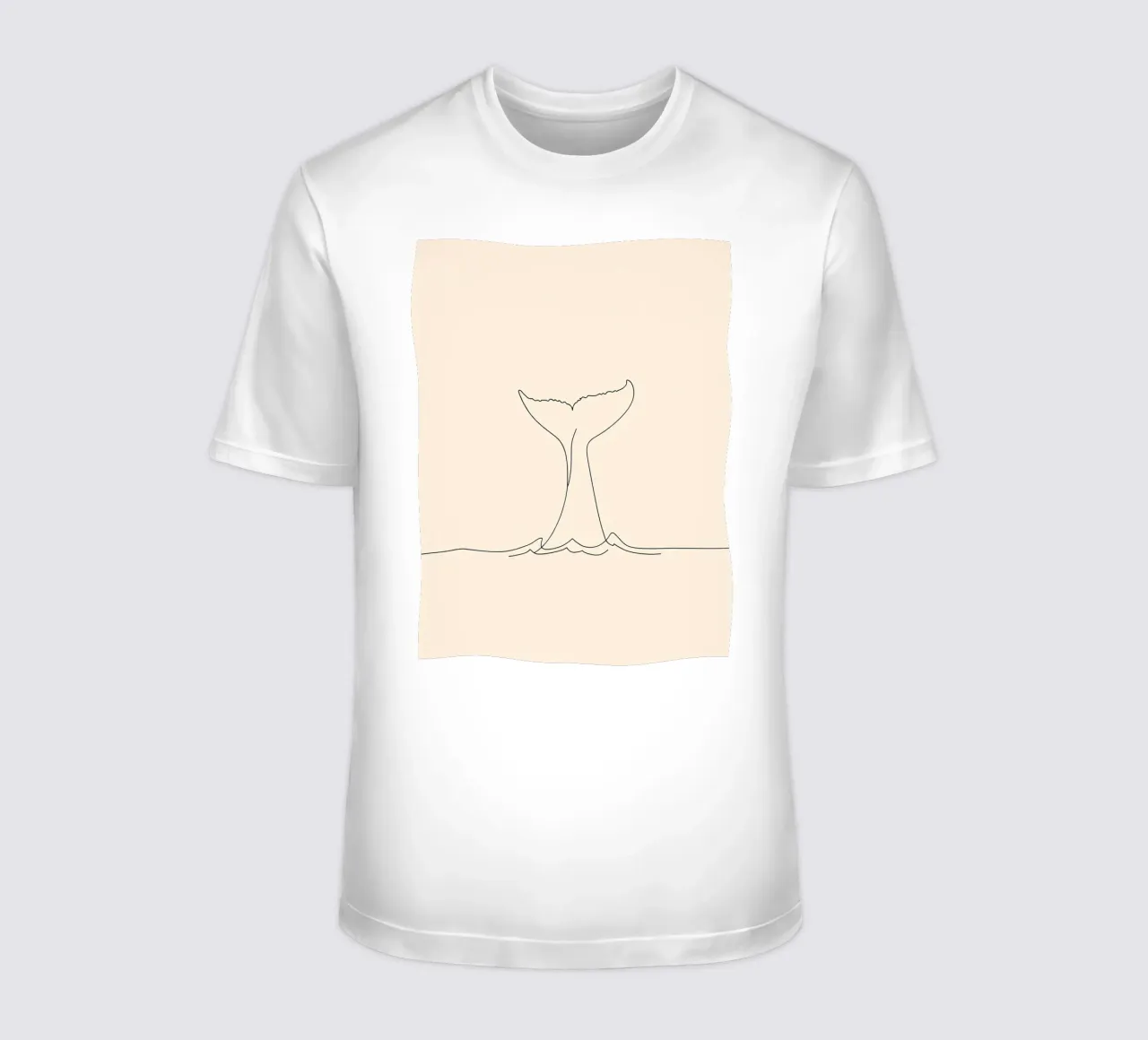 Queue de baleine Dessin au trait minimaliste t-shirt de Viv Line Art