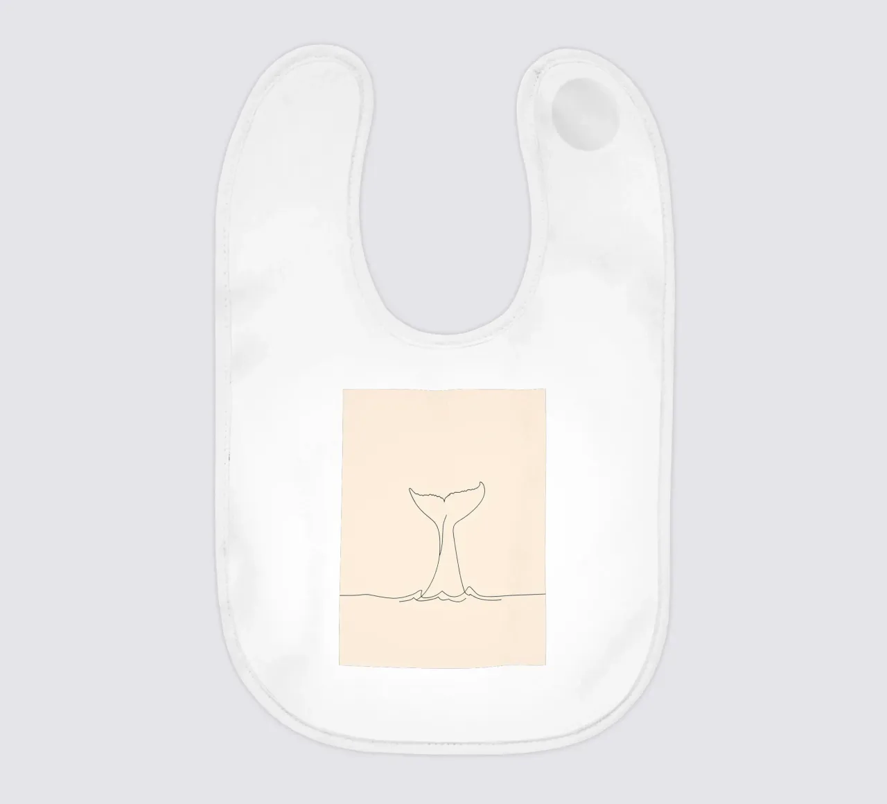 Whale Tail Minimalist Line Art baby bib by Viv Line Art