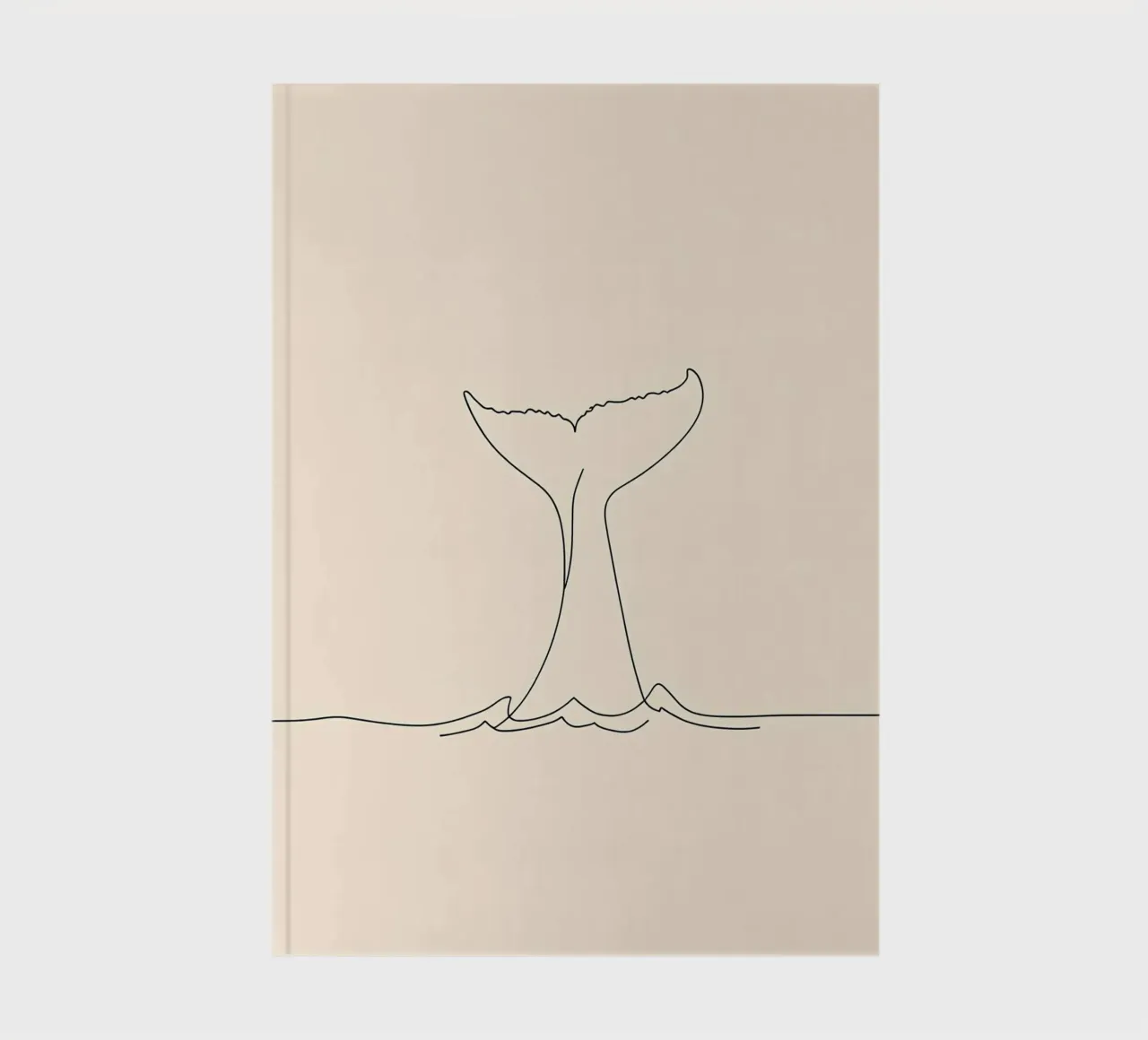 Queue de baleine Dessin au trait minimaliste carnet de notes de Viv Line Art
