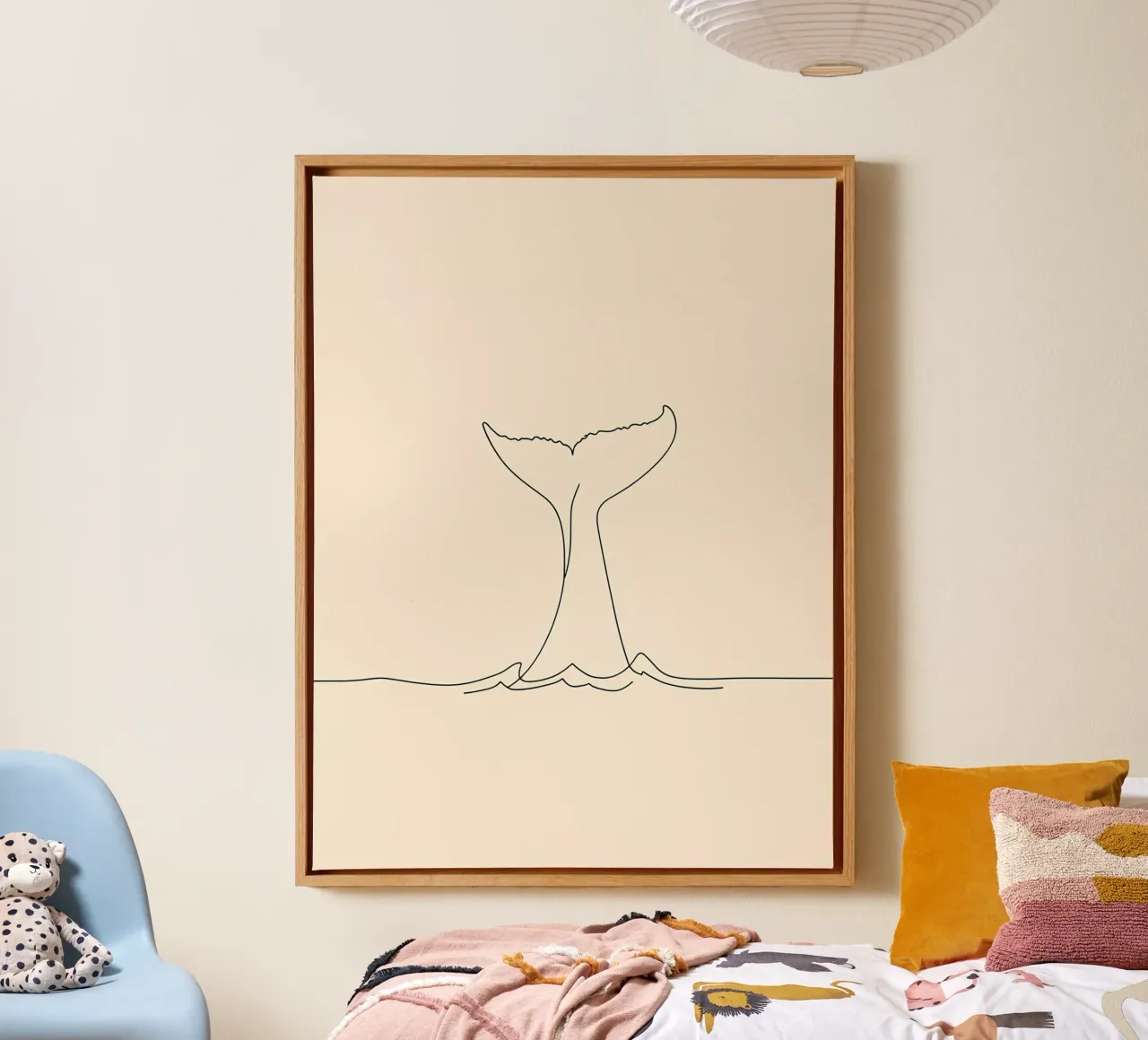 Whale Tail Minimalist Line Art canvas by Viv Line Art