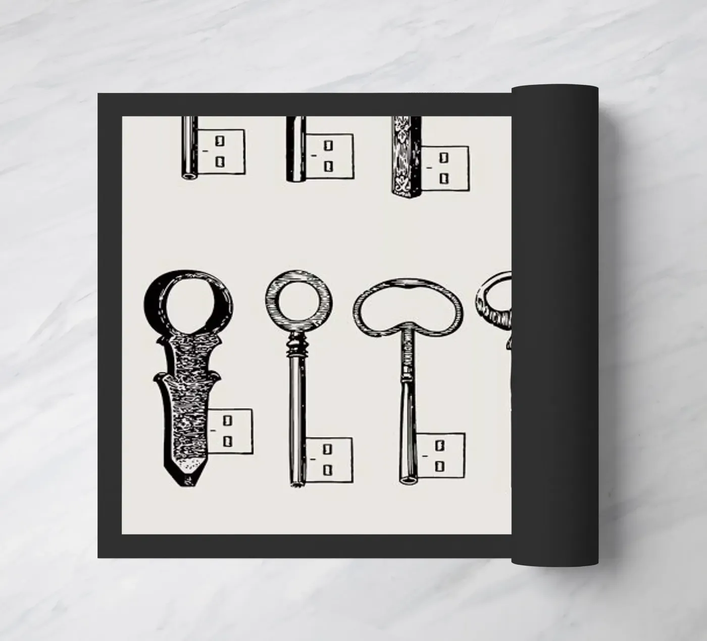 USB keys deurmat van Florent Bodart