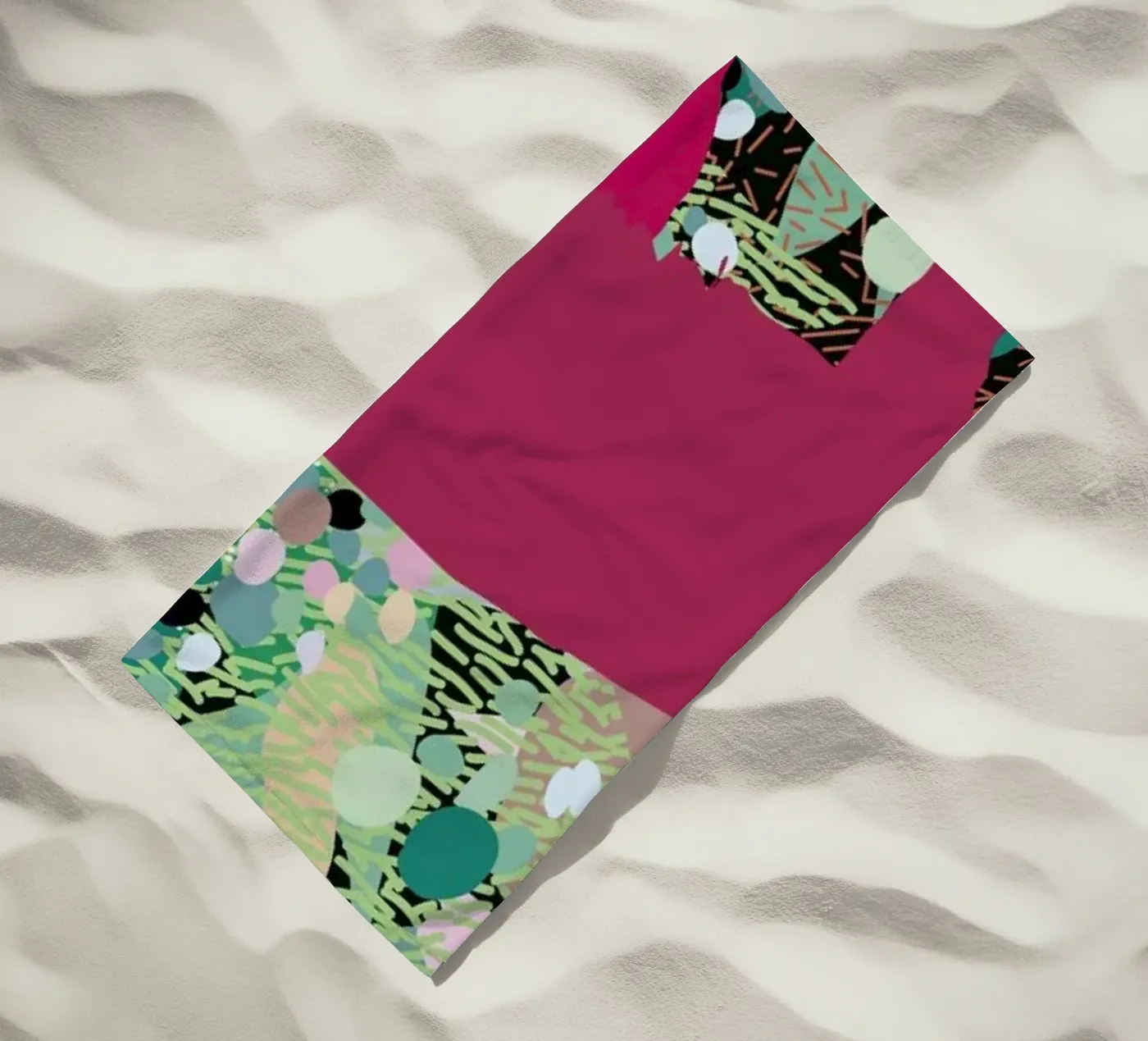 Catgenta beach towel by Mariery Young