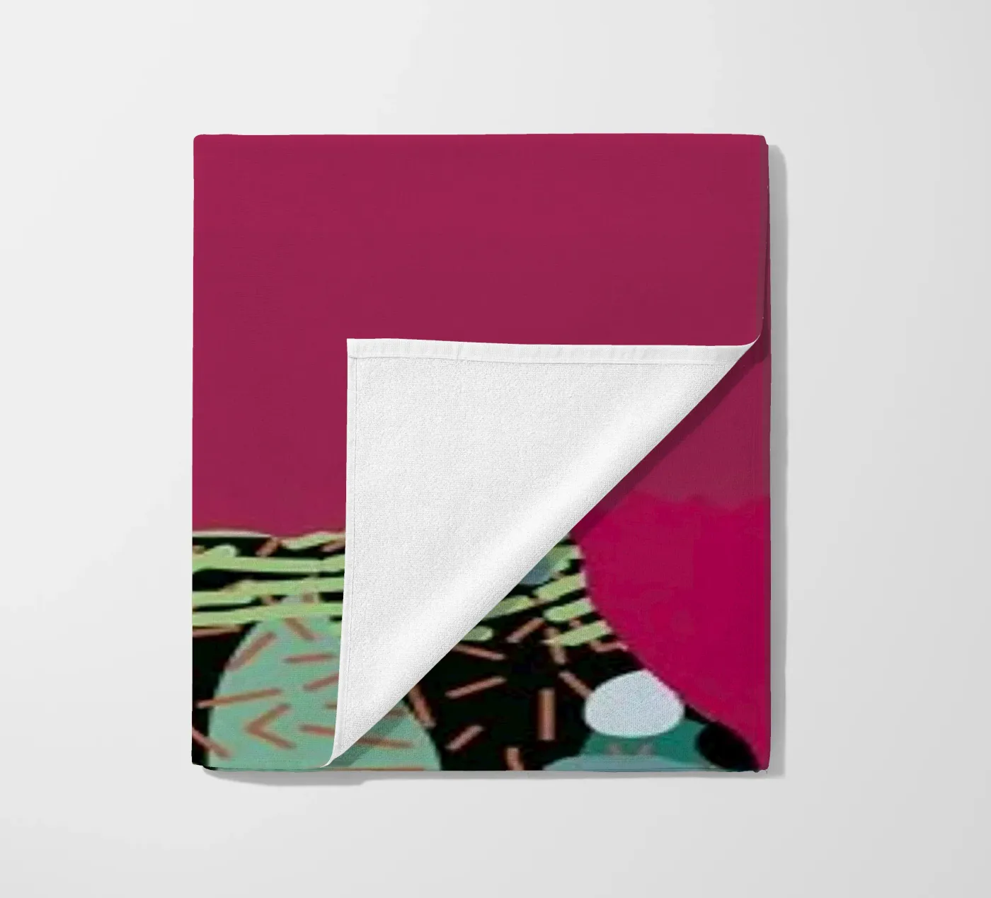 Catgenta beach towel by Mariery Young