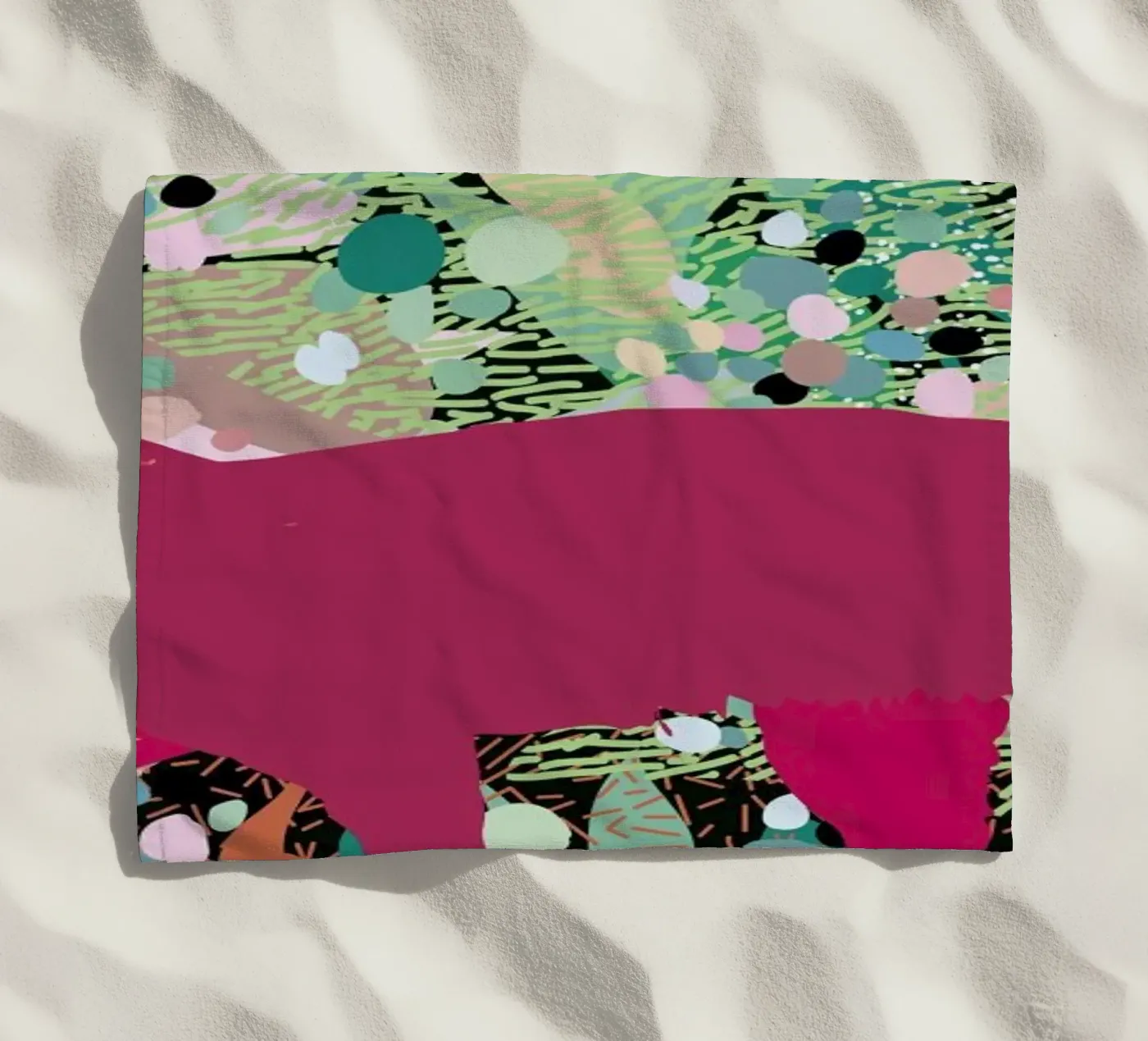 Catgenta beach towel by Mariery Young