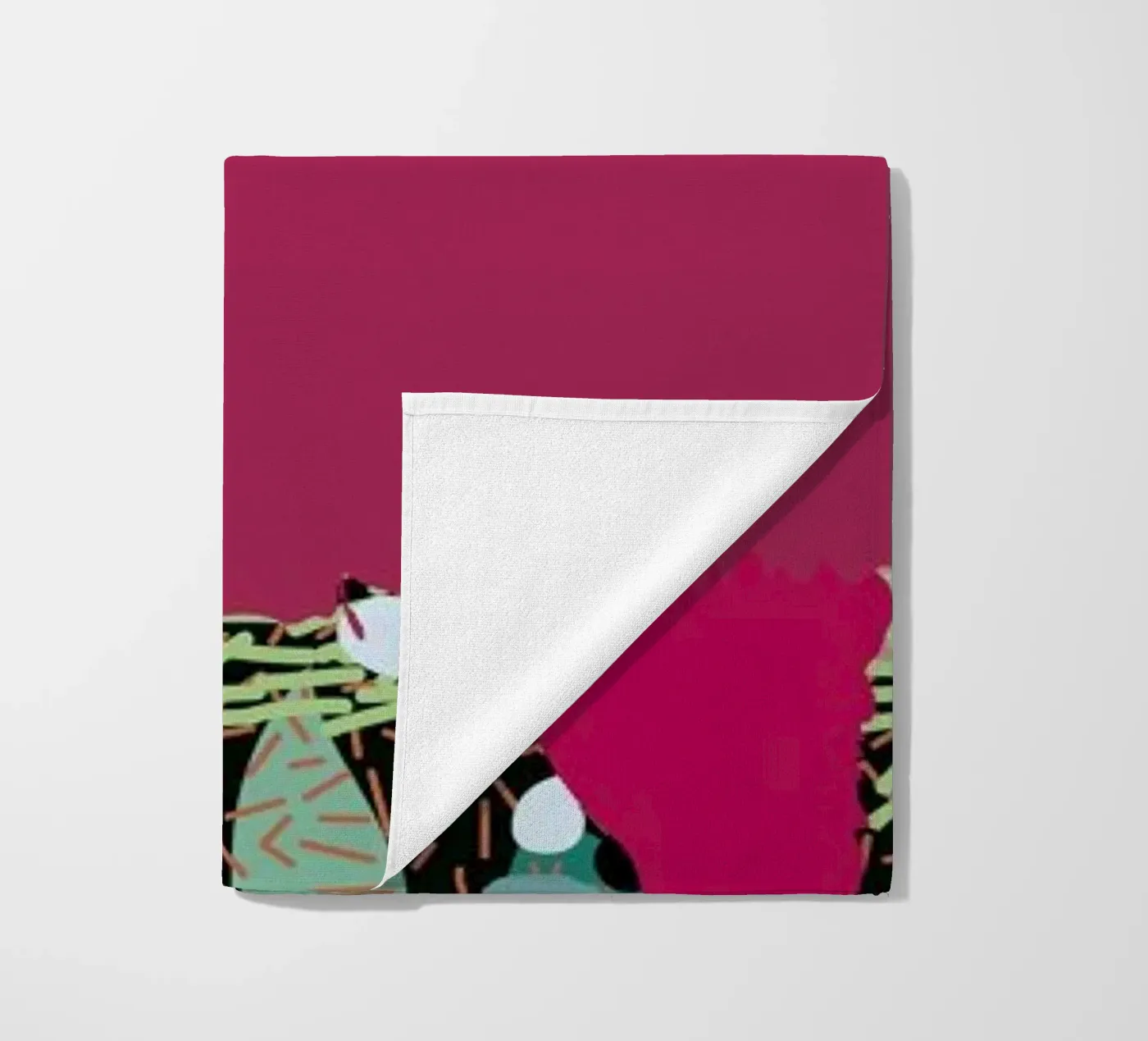 Catgenta beach towel by Mariery Young