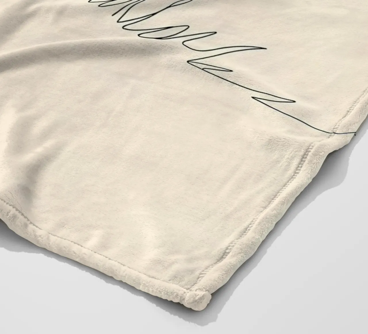Cat in the Bush Minimalist Line Art fleece blanket by Viv Line Art