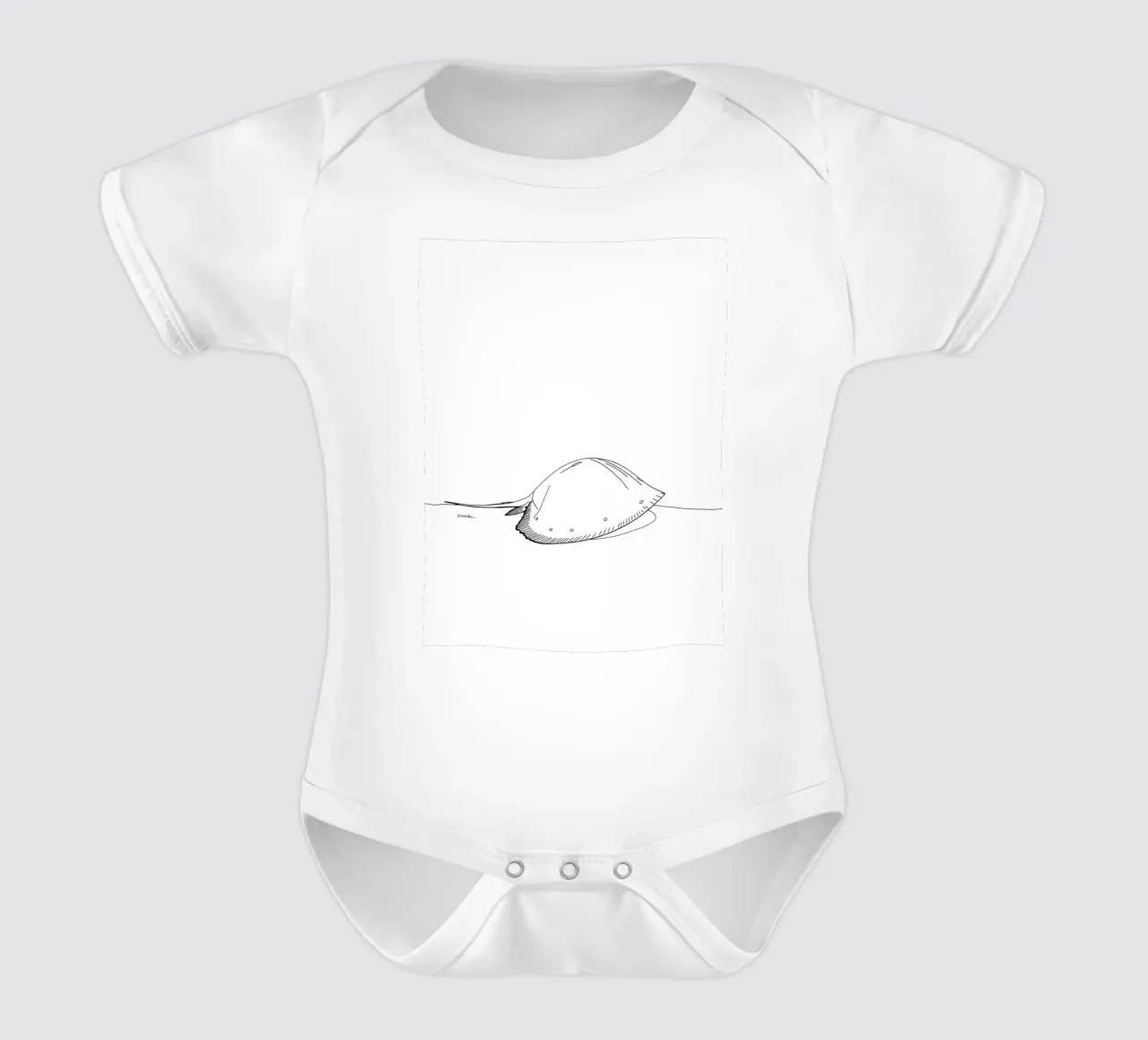 Sea Creature Minimalist Line Art short-sleeve baby romper by Viv Line Art