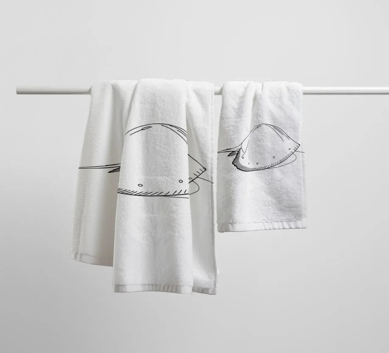 Sea Creature Minimalist Line Art towel by Viv Line Art