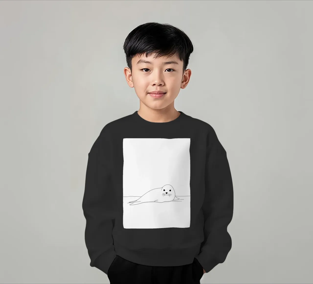 Sigillo Line Art minimalista felpa bambino da Viv Line Art