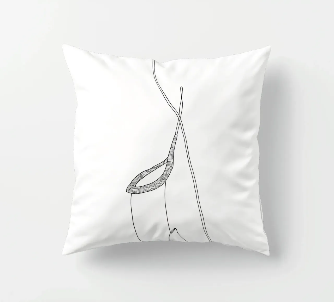 Pianta Brocca Line Art minimalista cuscino da Viv Line Art