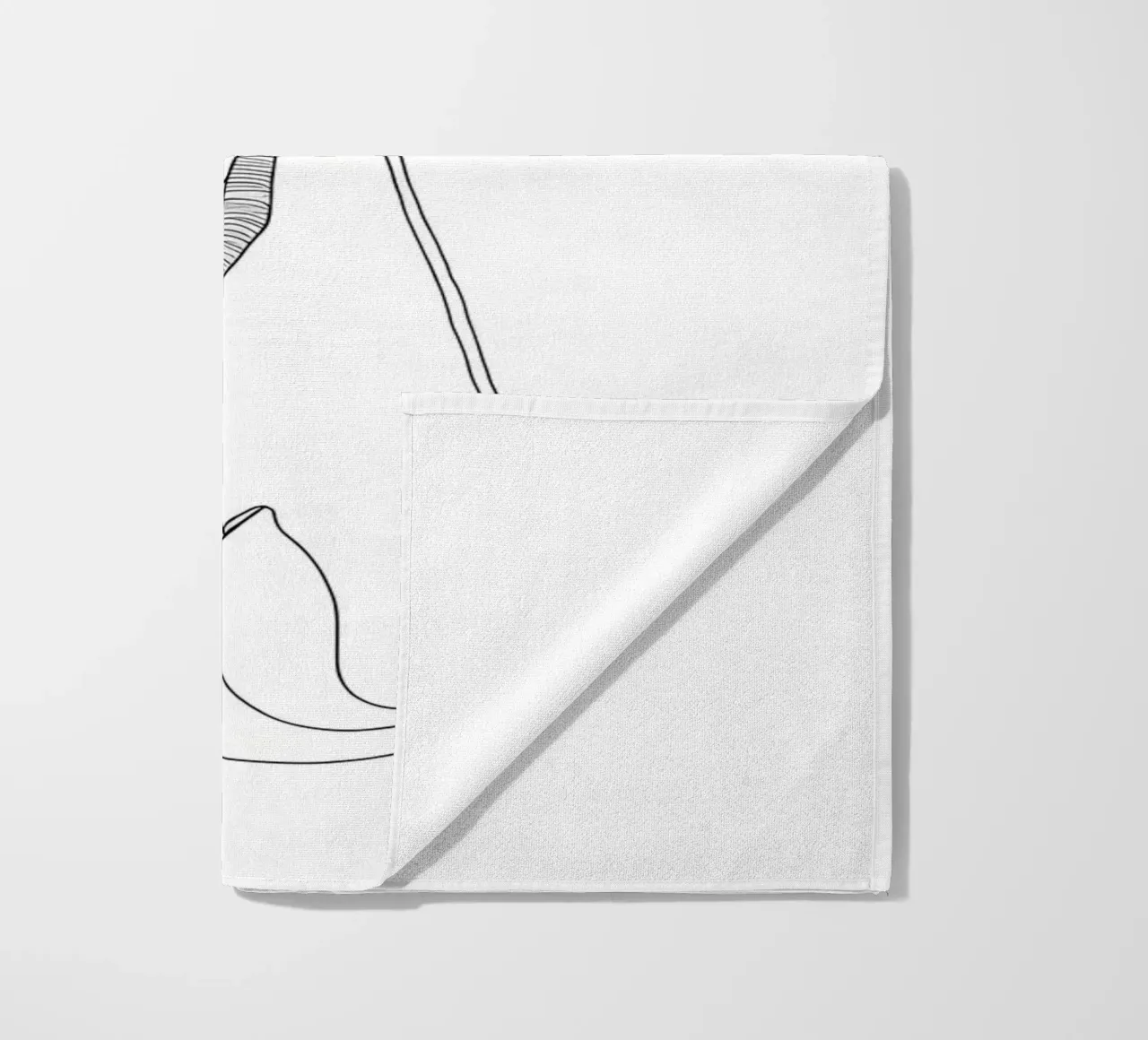 Pianta Brocca Line Art minimalista telo mare da Viv Line Art