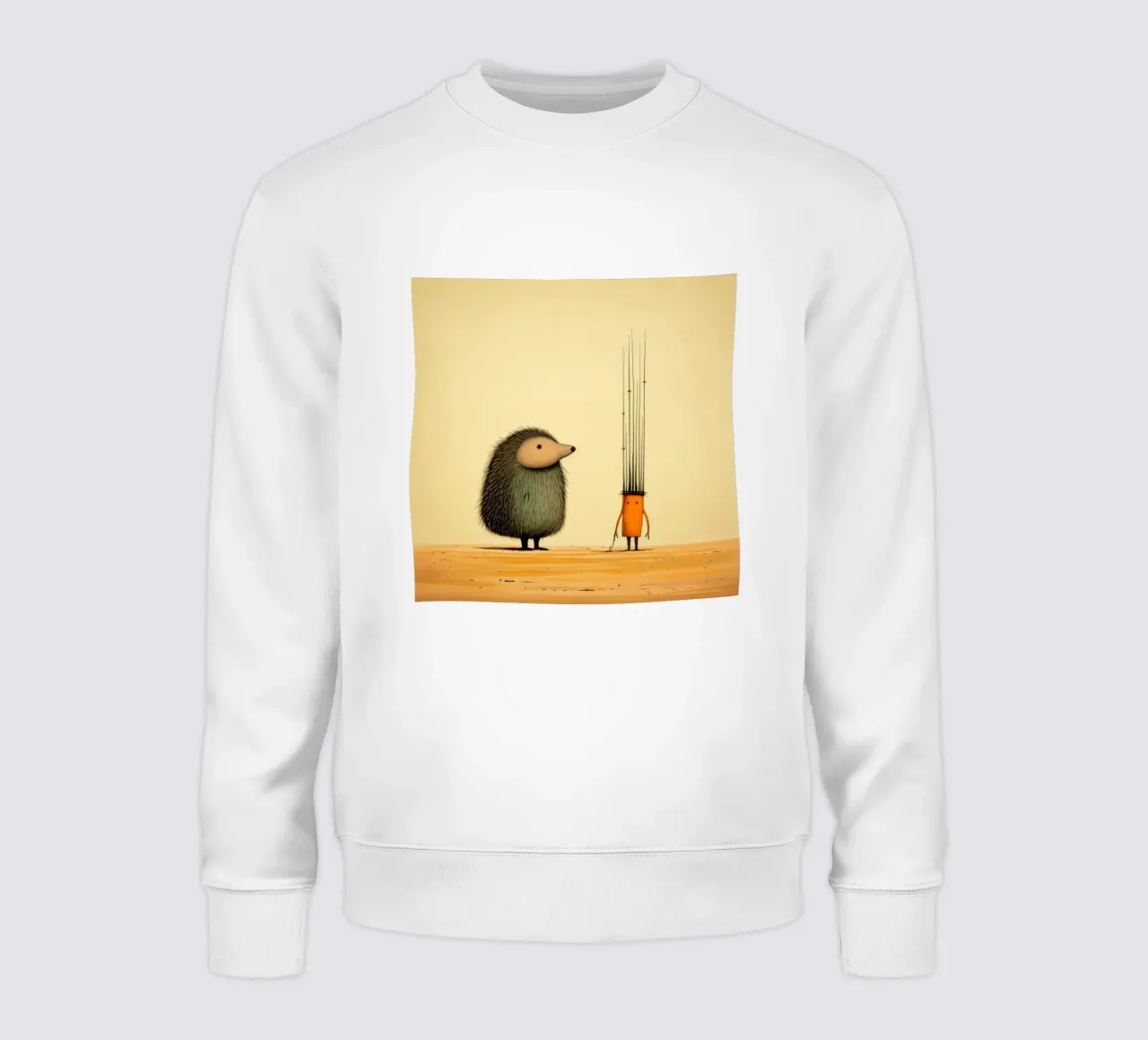 Minimal Porcupine 2 sweatshirt by Minimal Animal Art