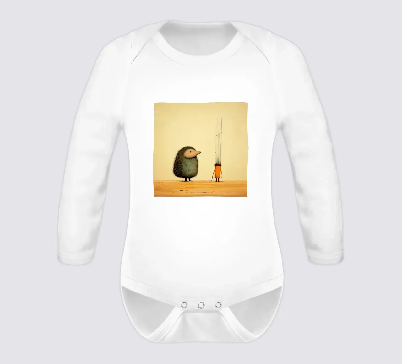 Minimal Porcupine 2 body neonato maniche lunghe da Minimal Animal Art