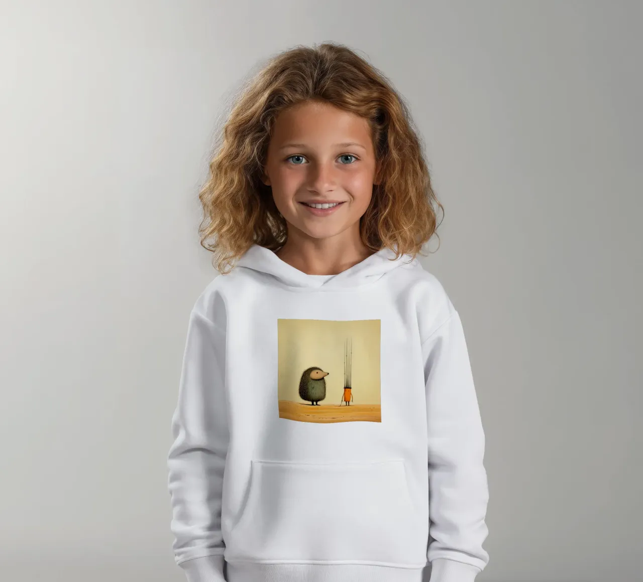 Minimal Porcupine 2 felpa bambino con cappuccio da Minimal Animal Art