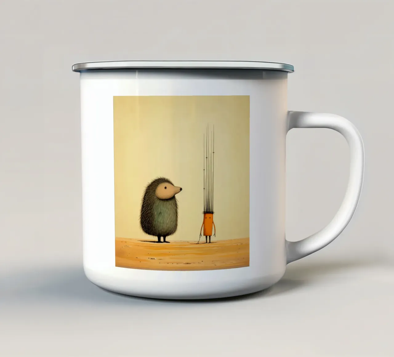 Minimal Porcupine 2 tazza in smalto da Minimal Animal Art