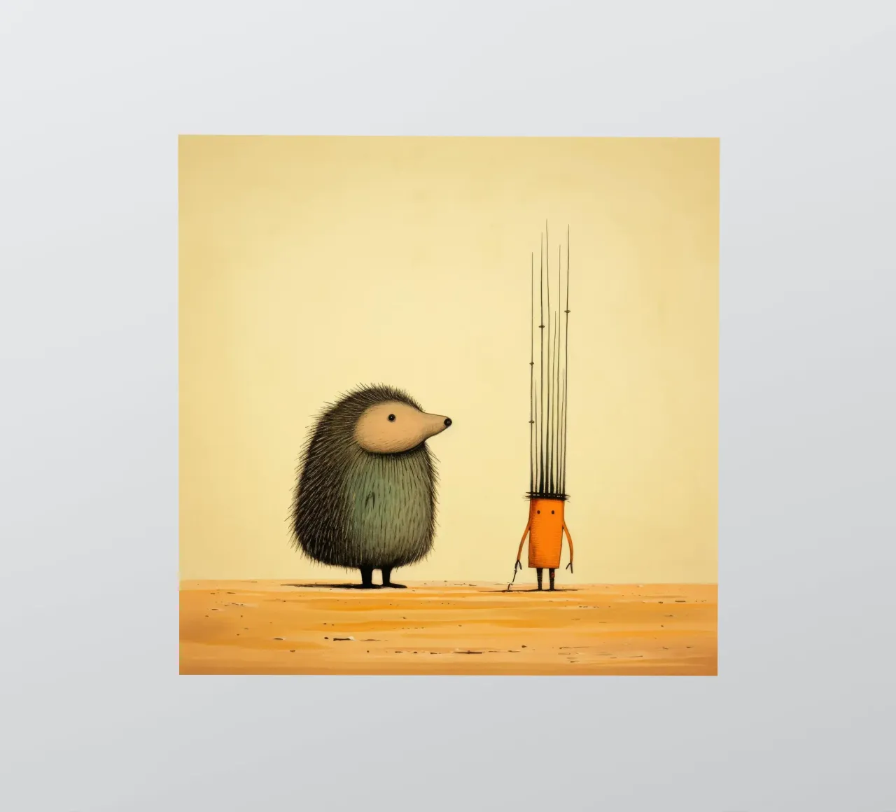 Minimal Porcupine 2 adesivo da Minimal Animal Art