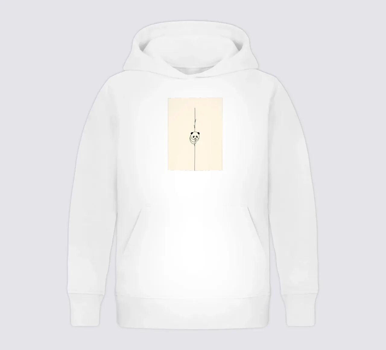 Panda su bambù Line Art minimalista felpa bambino con cappuccio da Viv Line Art