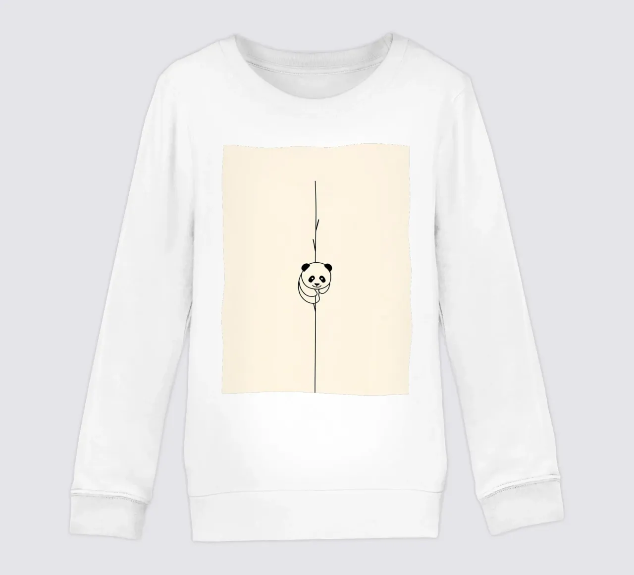 Panda su bambù Line Art minimalista felpa bambino da Viv Line Art