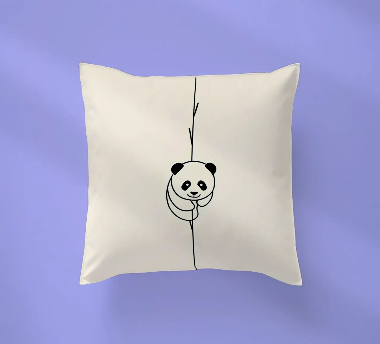 Panda su bambù Line Art minimalista cuscino da Viv Line Art