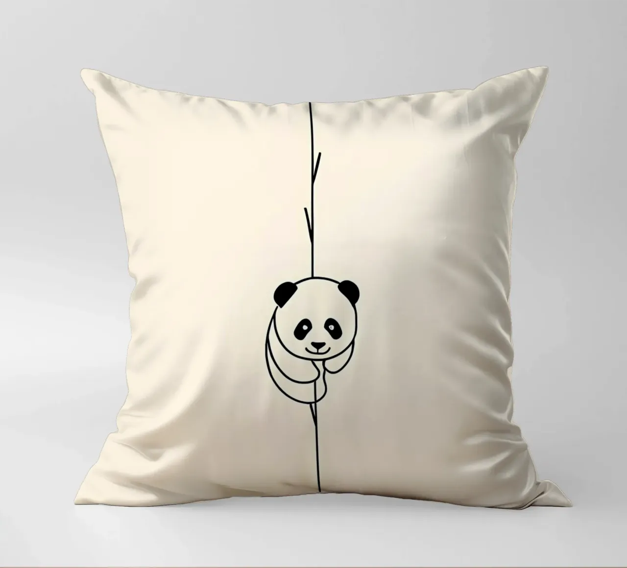 Panda su bambù Line Art minimalista cuscino da Viv Line Art