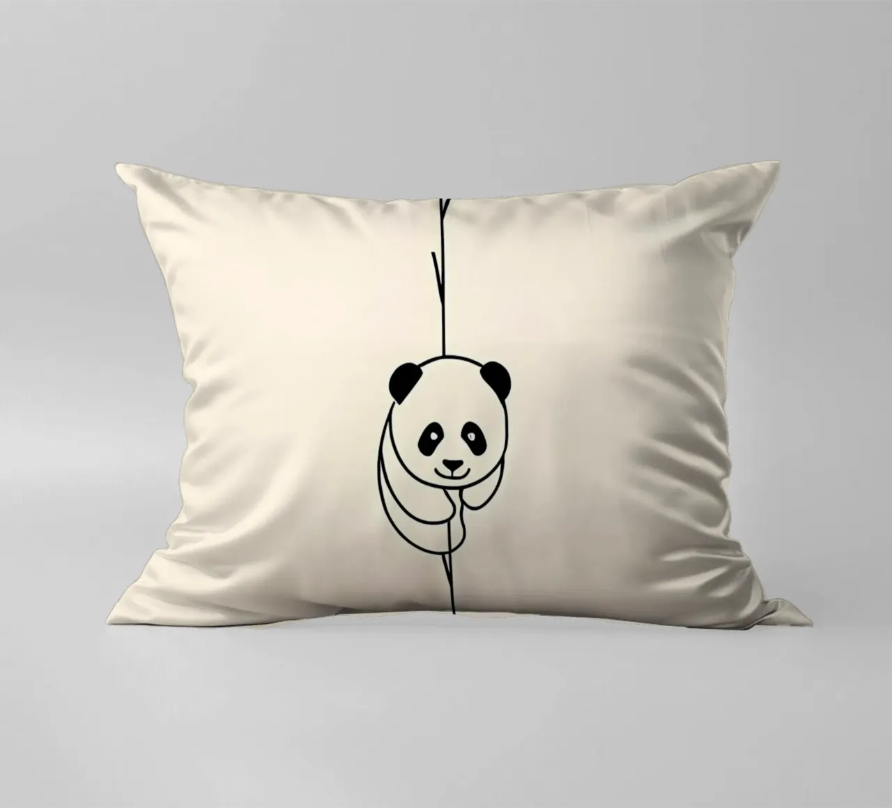 Panda su bambù Line Art minimalista cuscino da Viv Line Art