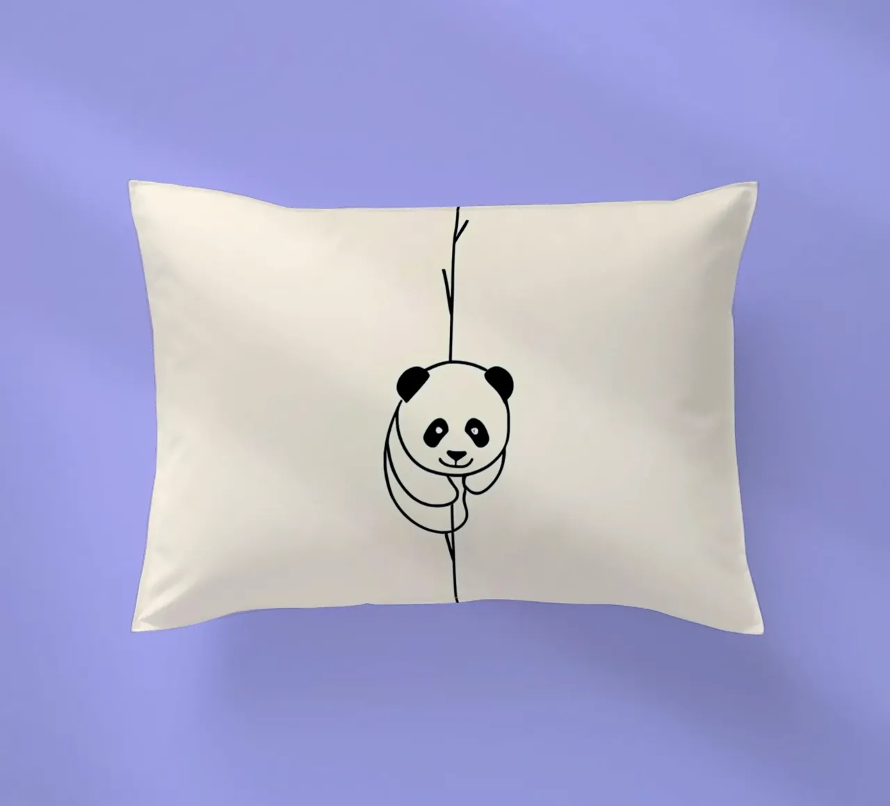 Panda su bambù Line Art minimalista cuscino da Viv Line Art