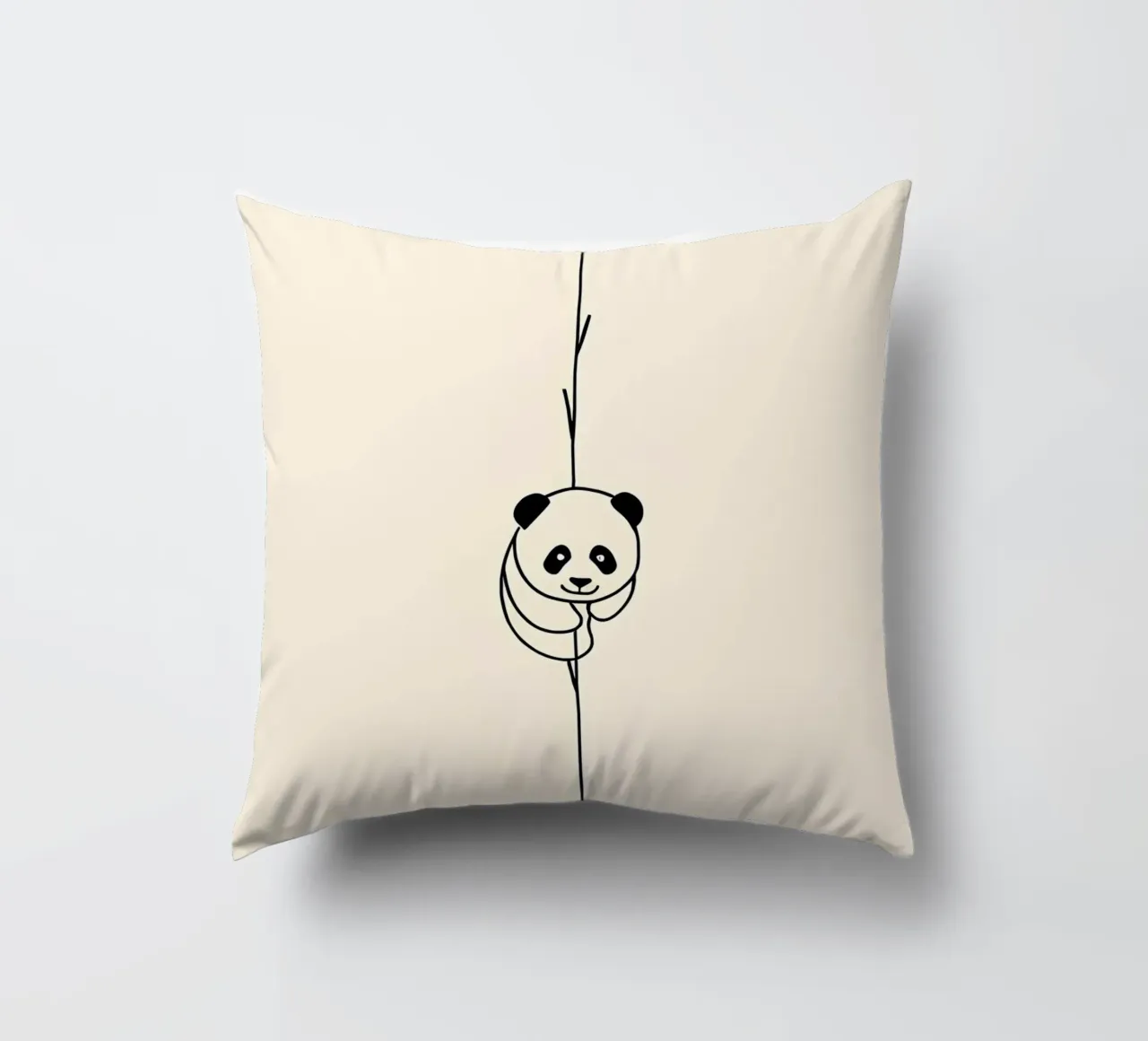 Panda su bambù Line Art minimalista cuscino da Viv Line Art