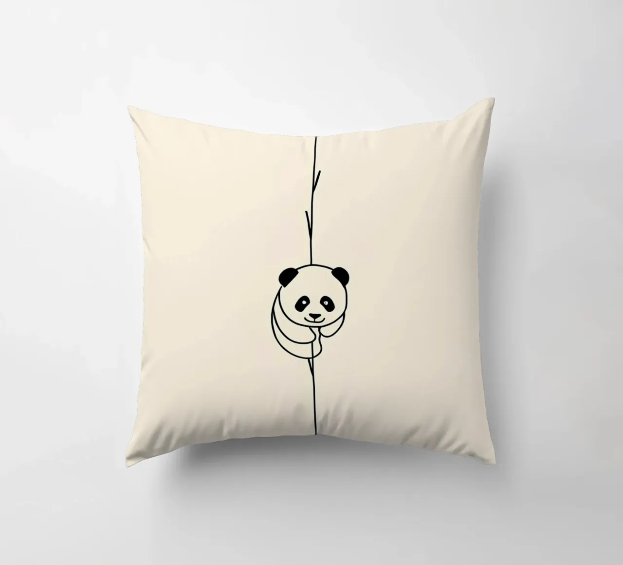Panda su bambù Line Art minimalista cuscino da Viv Line Art