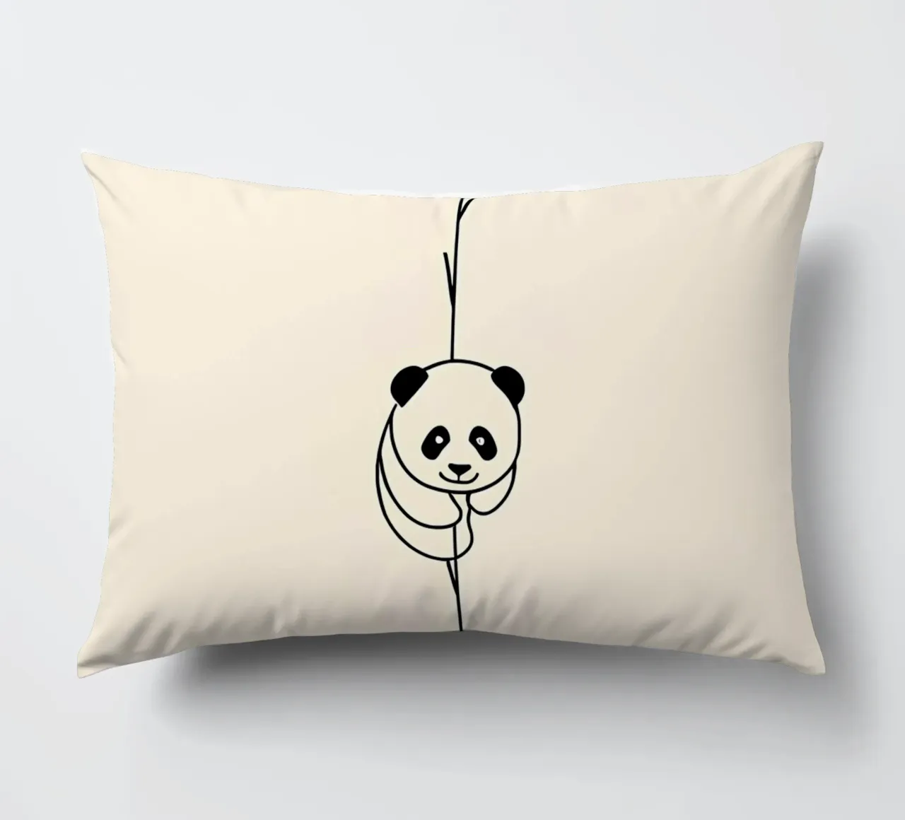 Panda su bambù Line Art minimalista cuscino da Viv Line Art