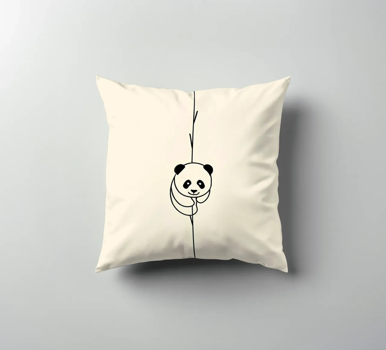 Panda su bambù Line Art minimalista cuscino da Viv Line Art