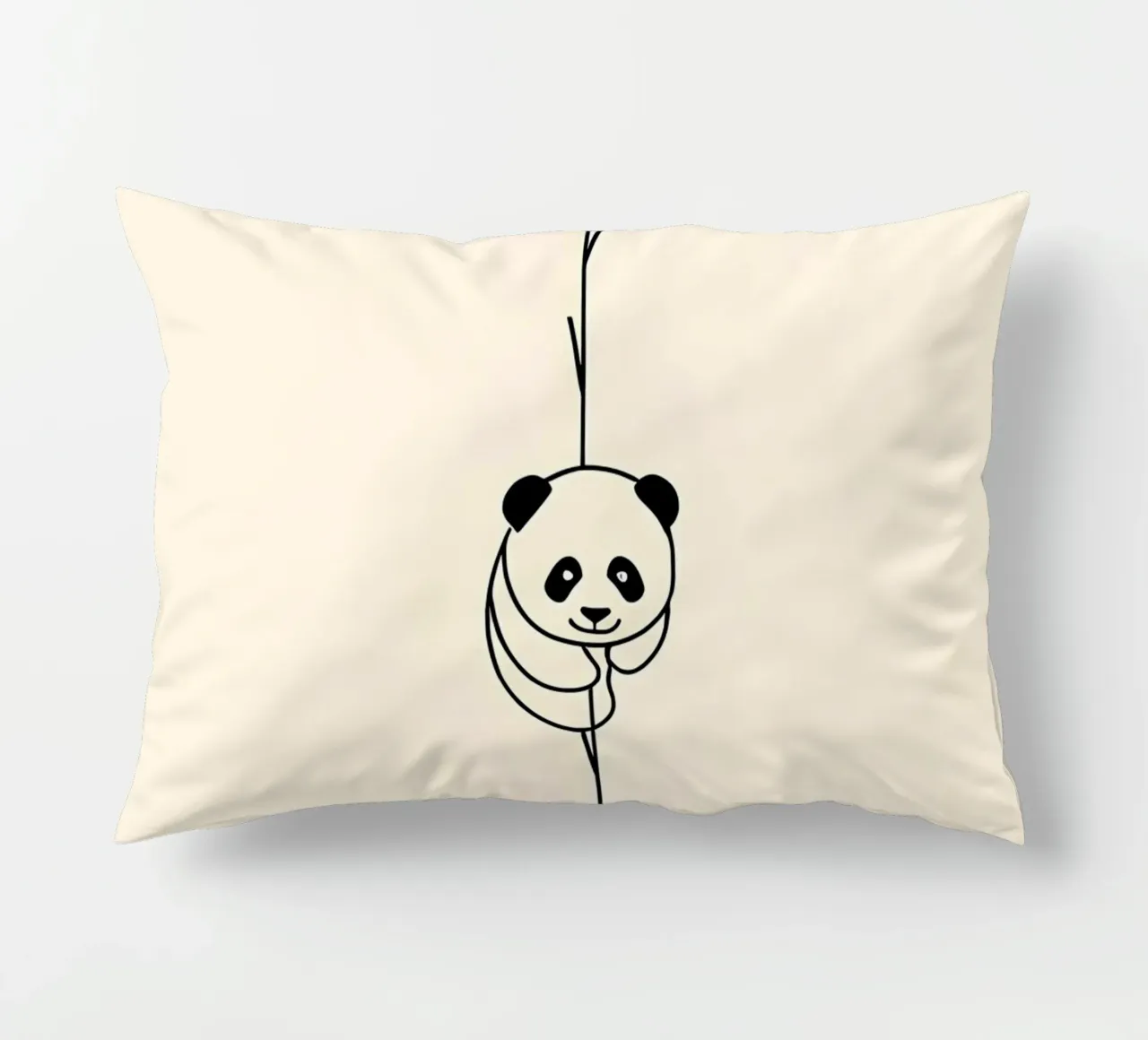 Panda su bambù Line Art minimalista cuscino da Viv Line Art