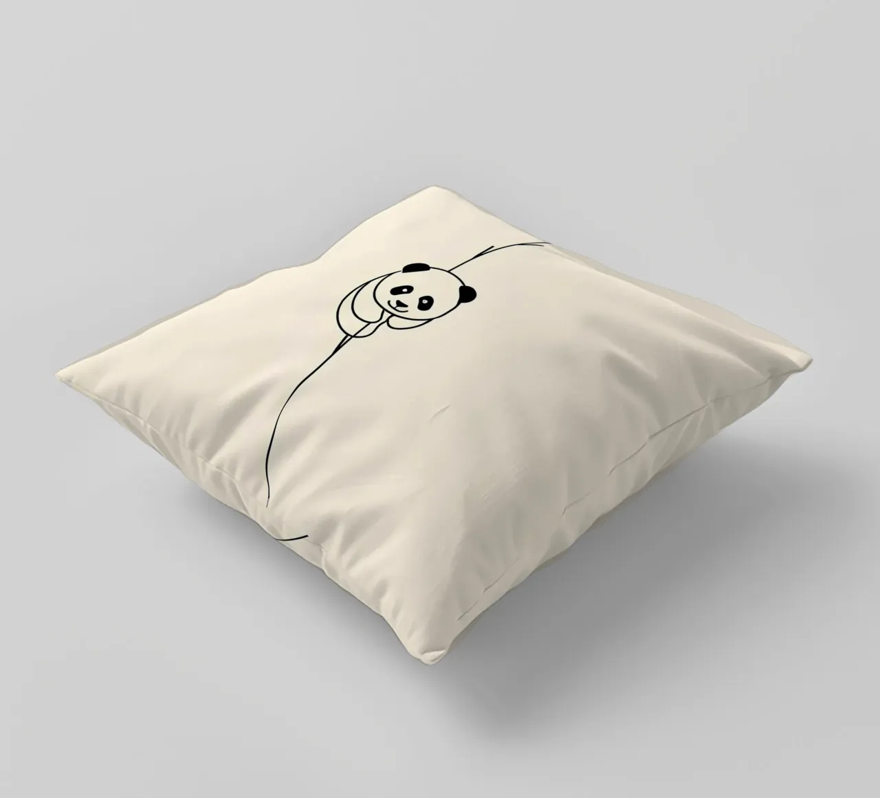 Panda su bambù Line Art minimalista cuscino da Viv Line Art
