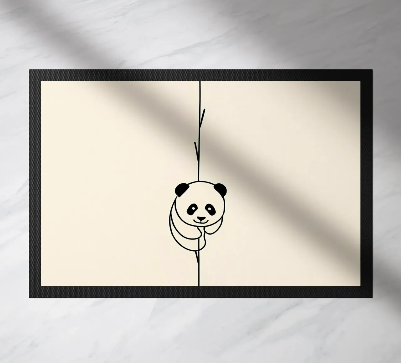Panda su bambù Line Art minimalista zerbino da Viv Line Art