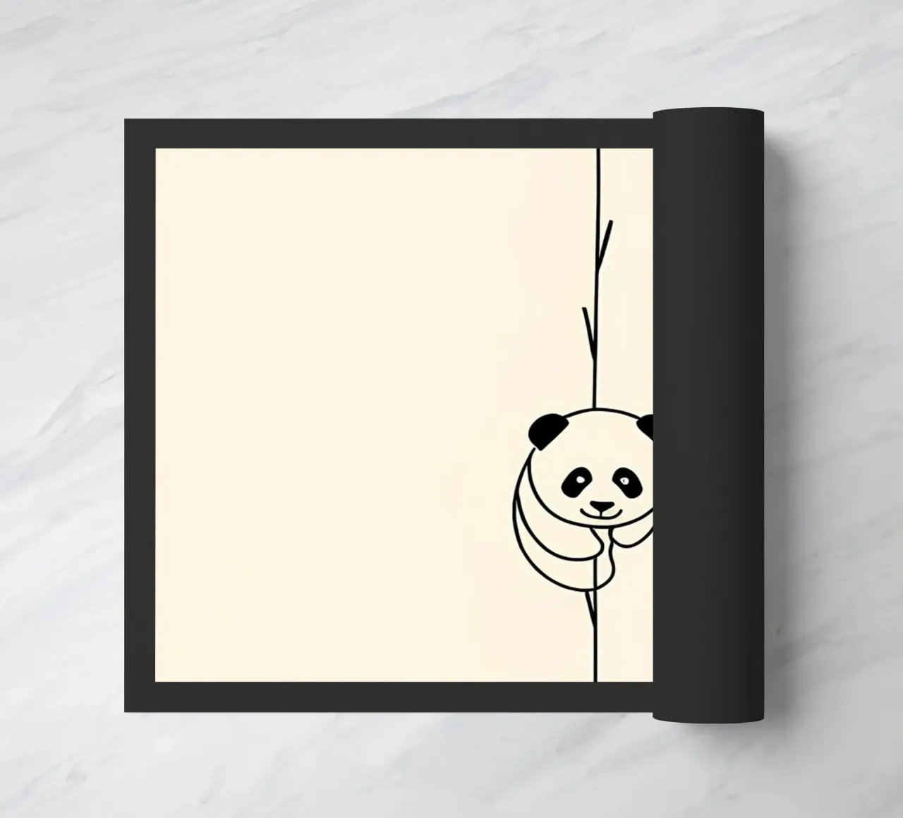 Panda su bambù Line Art minimalista zerbino da Viv Line Art