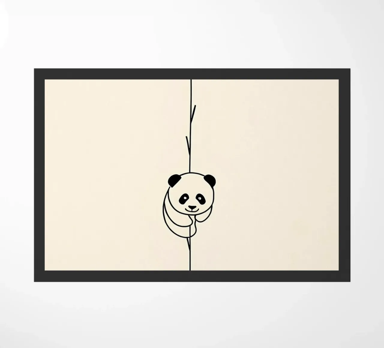 Panda su bambù Line Art minimalista zerbino da Viv Line Art