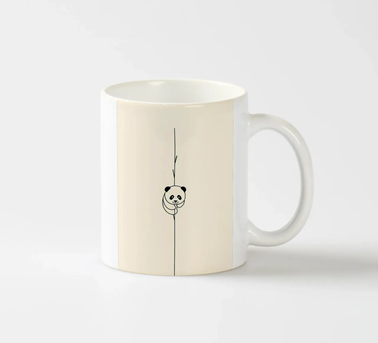 Panda su bambù Line Art minimalista tazza in ceramica da Viv Line Art