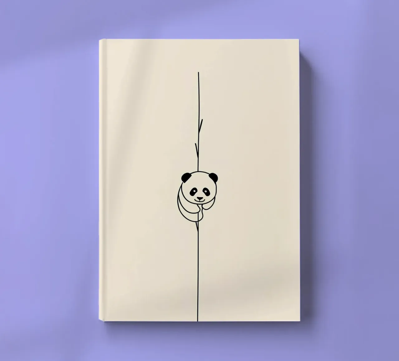 Panda su bambù Line Art minimalista diario da Viv Line Art