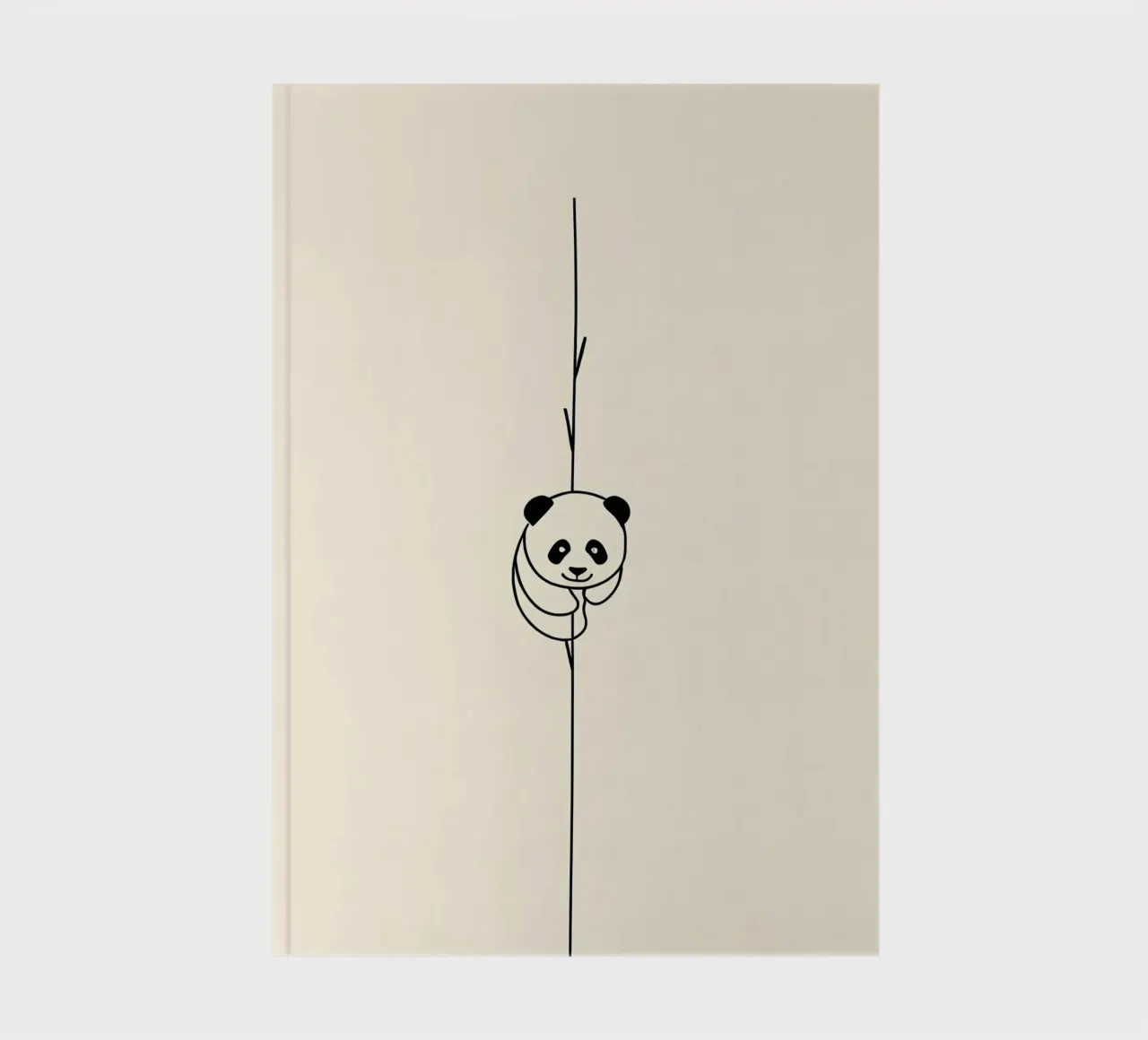 Panda su bambù Line Art minimalista diario da Viv Line Art