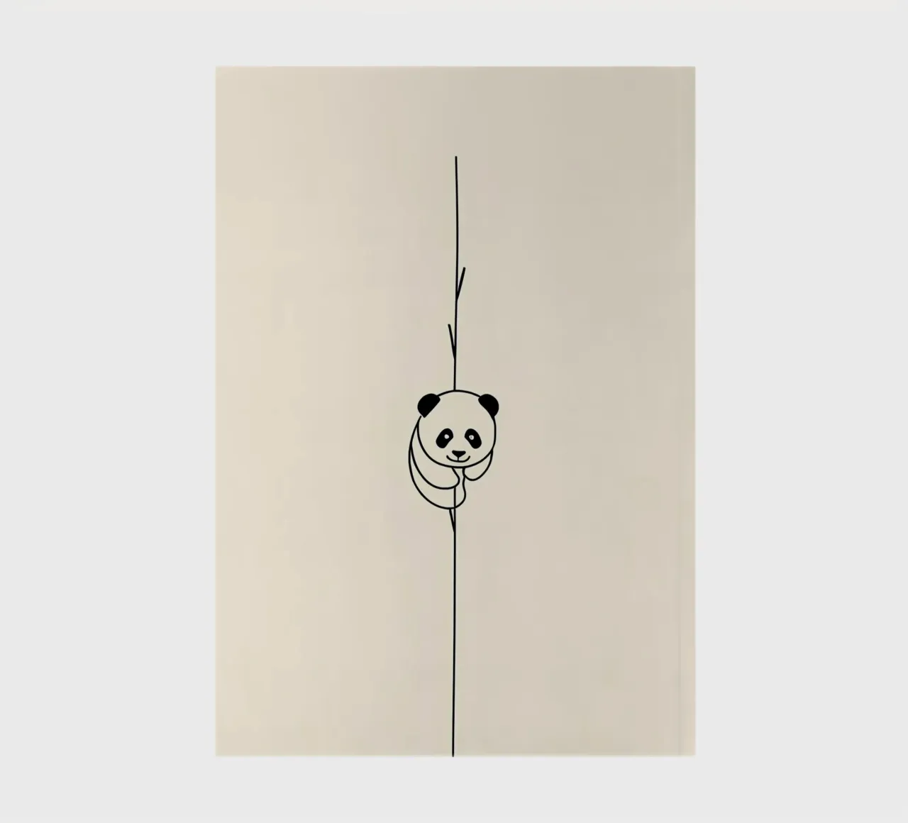 Panda su bambù Line Art minimalista diario da Viv Line Art