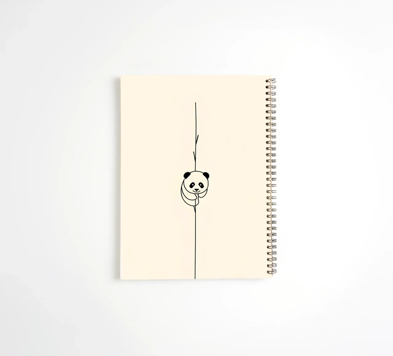 Panda on Bamboo Minimalist Line Art spiral notebook by Viv Line Art