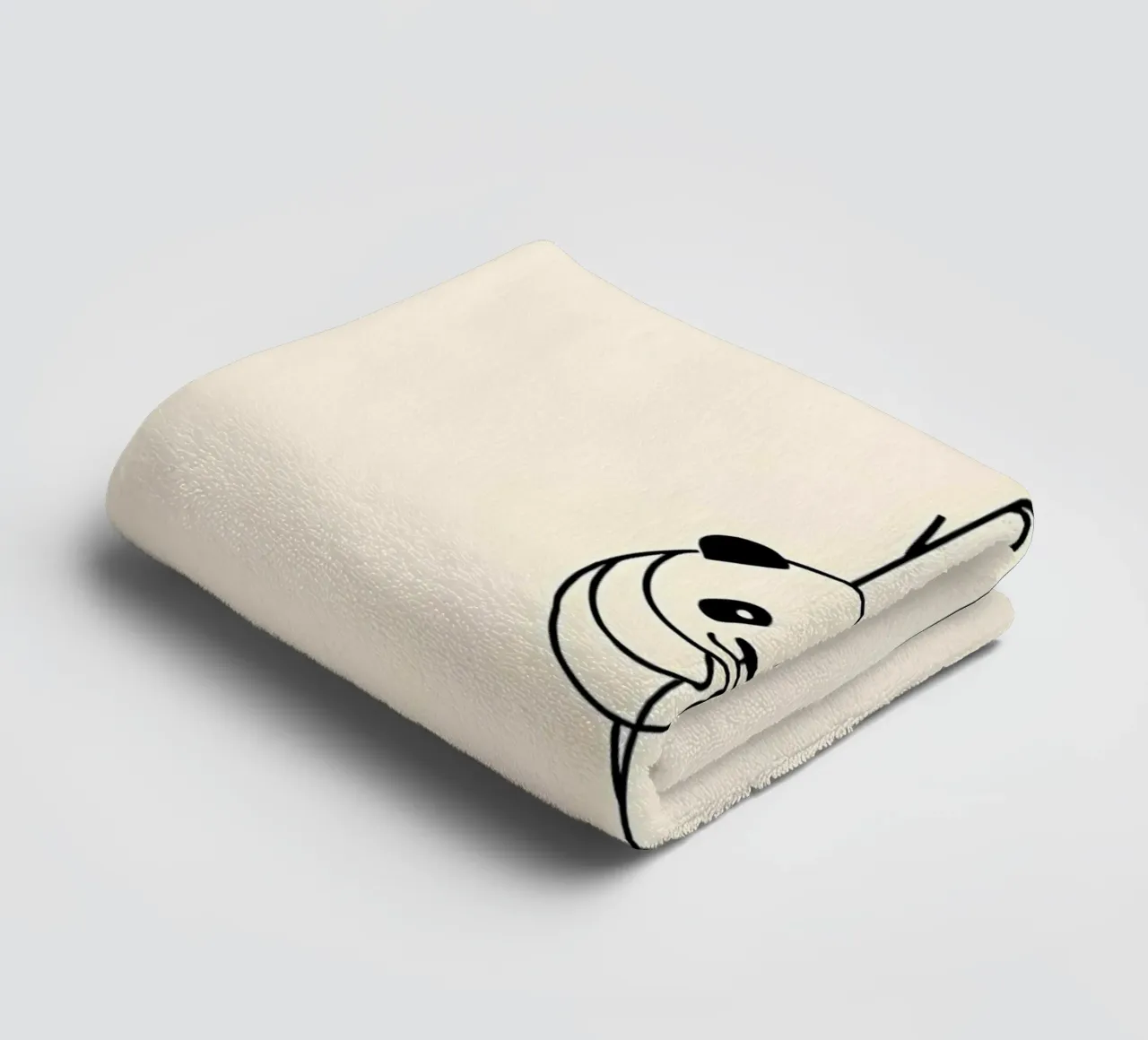 Panda su bambù Line Art minimalista asciugamano da bagno da Viv Line Art