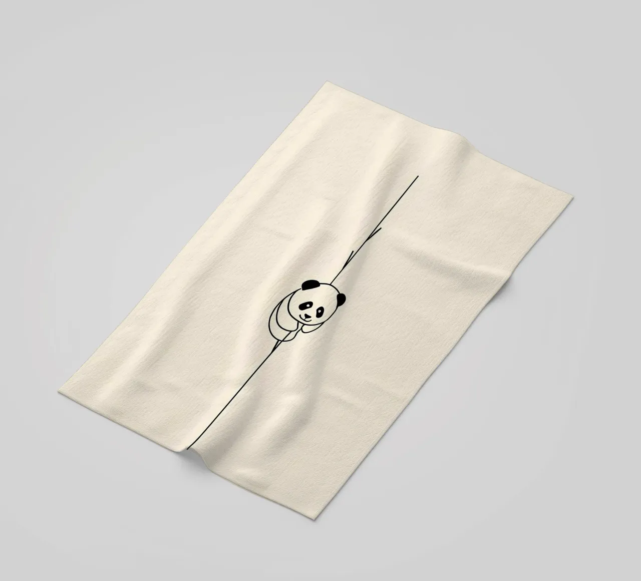 Panda su bambù Line Art minimalista telo mare da Viv Line Art