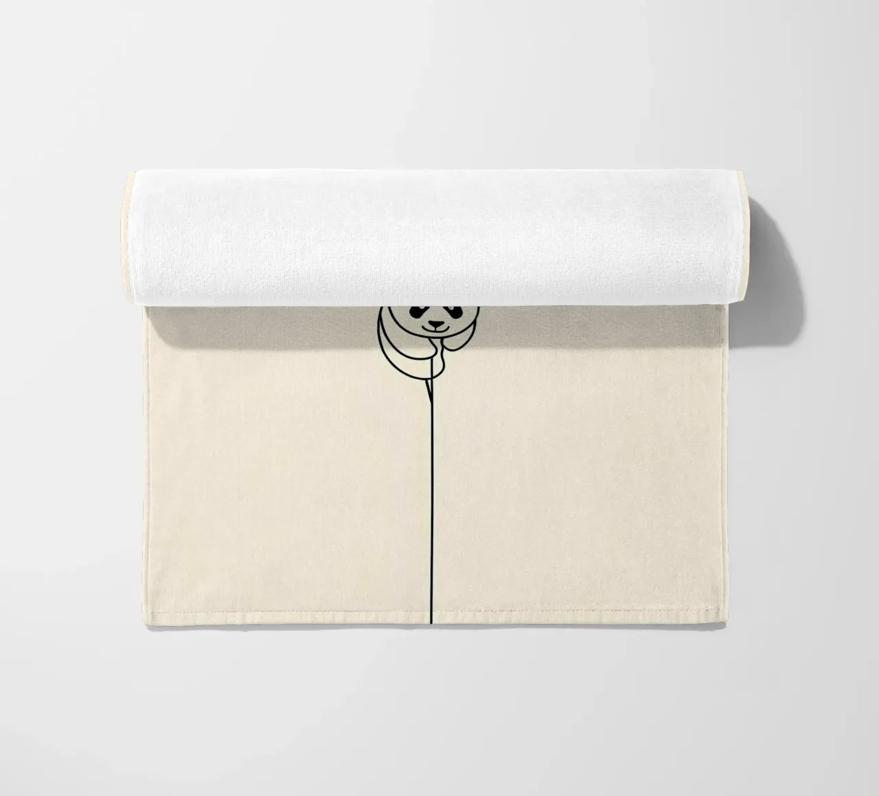 Panda su bambù Line Art minimalista telo mare da Viv Line Art