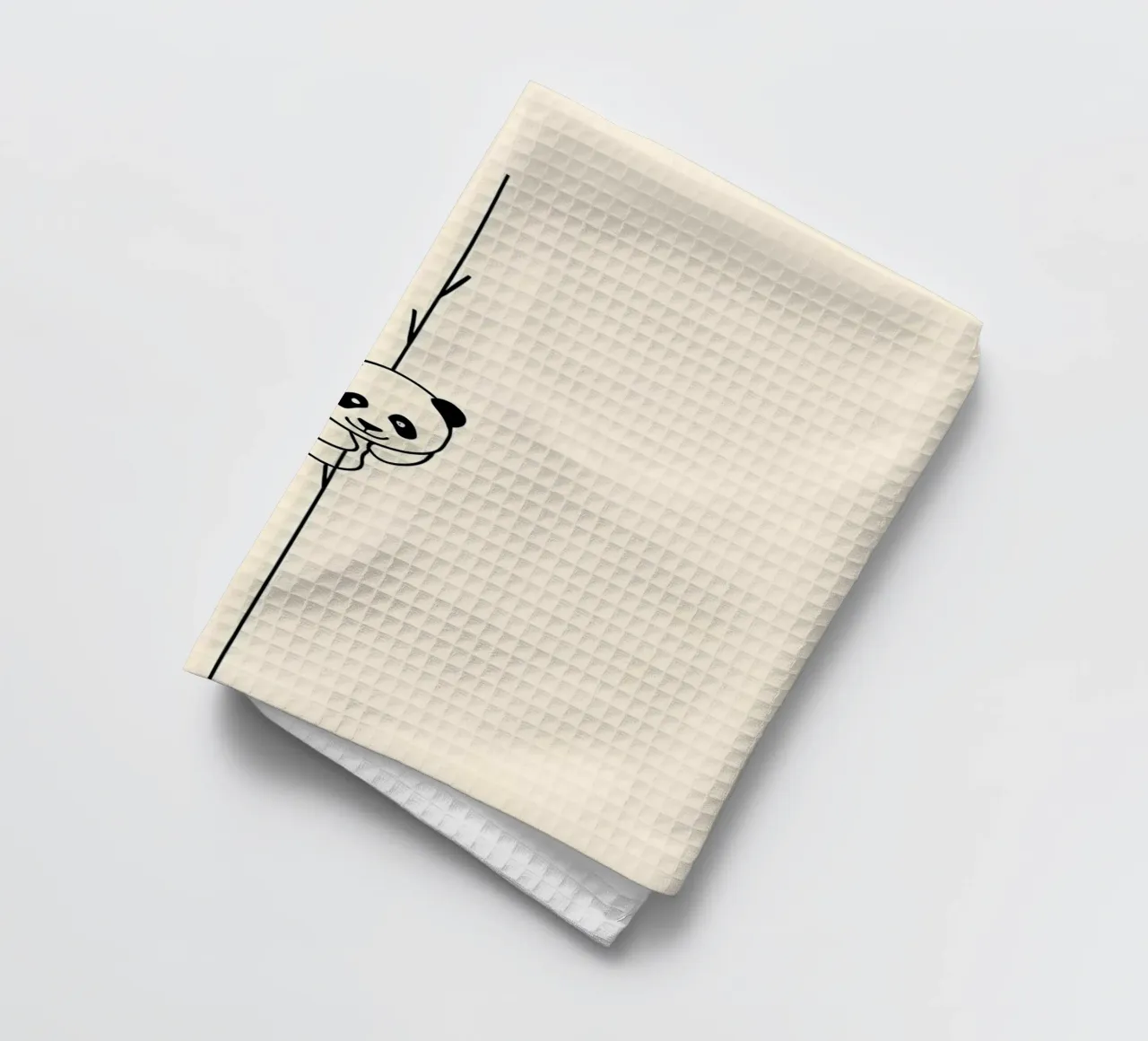 Panda su bambù Line Art minimalista canovaccio da cucina da Viv Line Art