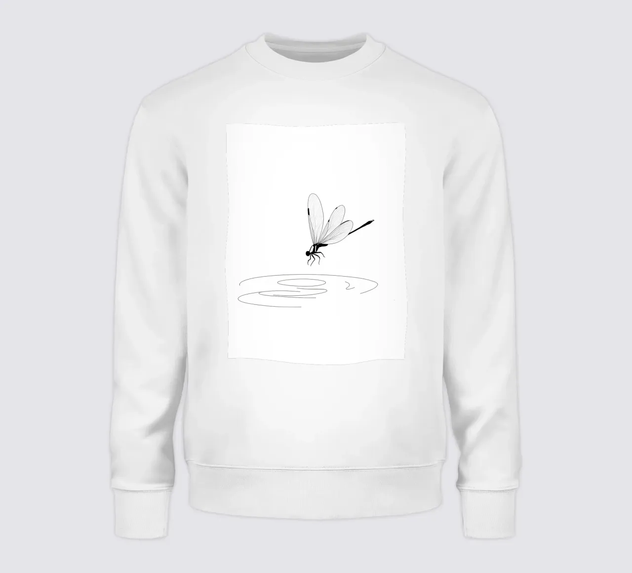 Libelle op het water Minimalistische lijntekening sweatshirt van Viv Line Art