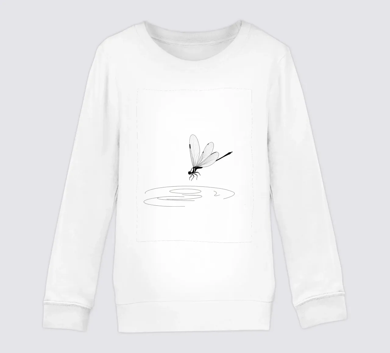 Libellula sull'acqua Line Art minimalista felpa bambino da Viv Line Art